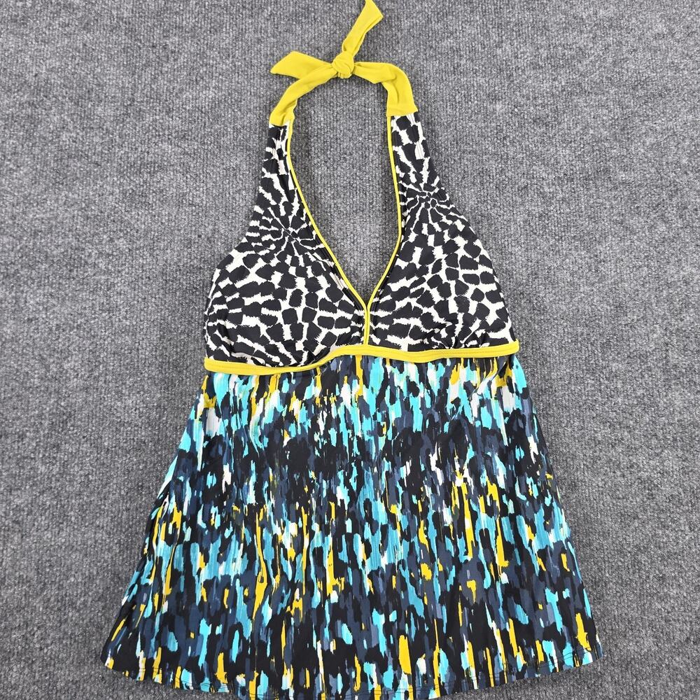 Women's XS Halter Tankini Swim Top Multicolor Black White Yellow Blue Padded